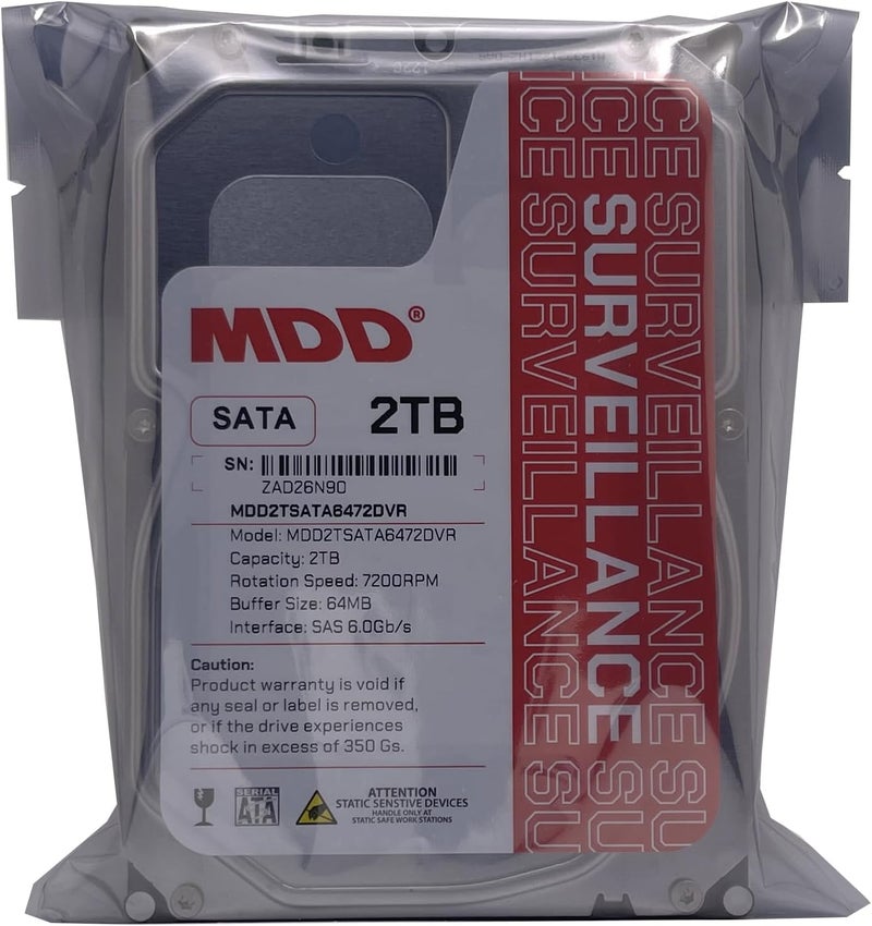 MDD MAXDIGITALDATA MDD 2TB 64MB Cache 7200RPM SATA 6.0Gb/s 3.5inch Internal Surveillence Hard Drive - MDD2TSATA6472DVR - Image 4